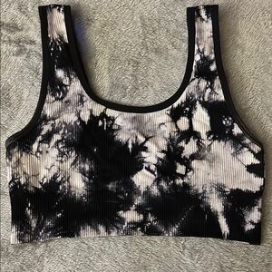 Avia Black and White Tie-Dye Muscle Tee